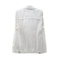 thumbnail image 2 of XMHJSMD Women's Solid Color Sleeveless Denim Shirt Vest Loose Denim Jacket Top (White,Xxxl), 2 of 9