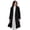 Black, variant on Women's Mid Long Pea Coat Double Breasted Winter Outerwear Warm Overcoat