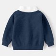 thumbnail image 6 of idosla Toddler Little Boy Spring Lapel Splicing Long Sleeve Two Piece Outfits Cartoon Bear Top (Dark Blue, 5-6 Years), 6 of 6