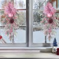 thumbnail image 1 of Christmas P-ink Christmas Flower Electroplating Snow Frost Flocking PE Pines Needle Vines Ring Wreath Rattan, 1 of 6