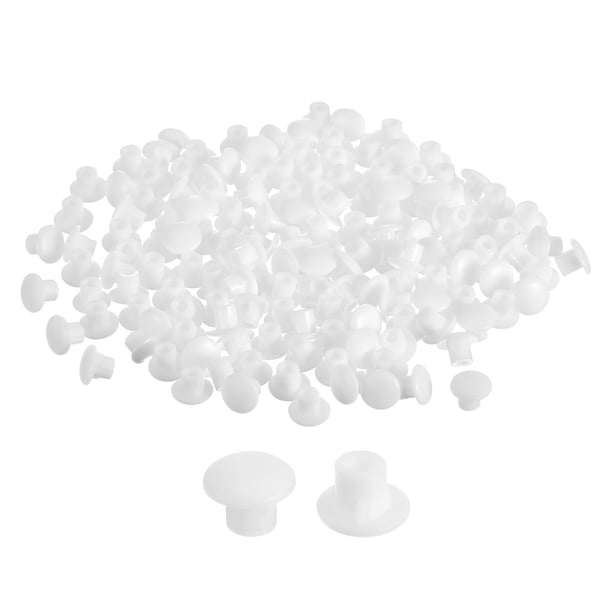 Uxcell 150Pack 5mm(3/16") Dia Tapones de agujero de tornillo de plástico para muebles, blanco