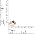 thumbnail image 4 of Oval Shape Natural Diamond And Simulated Amethyst In 14K Rose Gold Over 925 Sterling Silver Ring Size 7, 4 of 4
