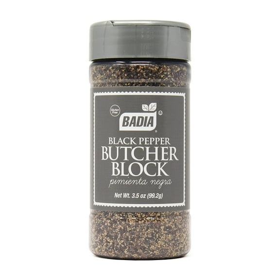 Pepper Black Butcher Block OKA4 - 3.5 oz - Badia Spices
