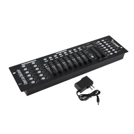 192 Channels DJ Equipment Console DMX512 Stage Light Controller Console Durable Plastic Party DJ Operating Stage, Balck