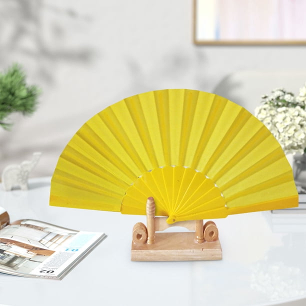 Abanico plegable de seda con diseño de encaje para fiestas de bodas y bailes, abanico plegable de color a mano, abanico de moda