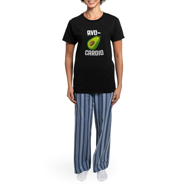 CafePress Avo Cardio Avocado Emoji Women s Dark Pajamas Women s Short Sleeve Print T Shirt and Pants Dark Cotton Pajama Set Walmart
