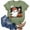 Green, variant on Women's Halloween Graphic Tee Casual Short Sleeve Shirt Comfortable Blended Daily Wear Stylish Top