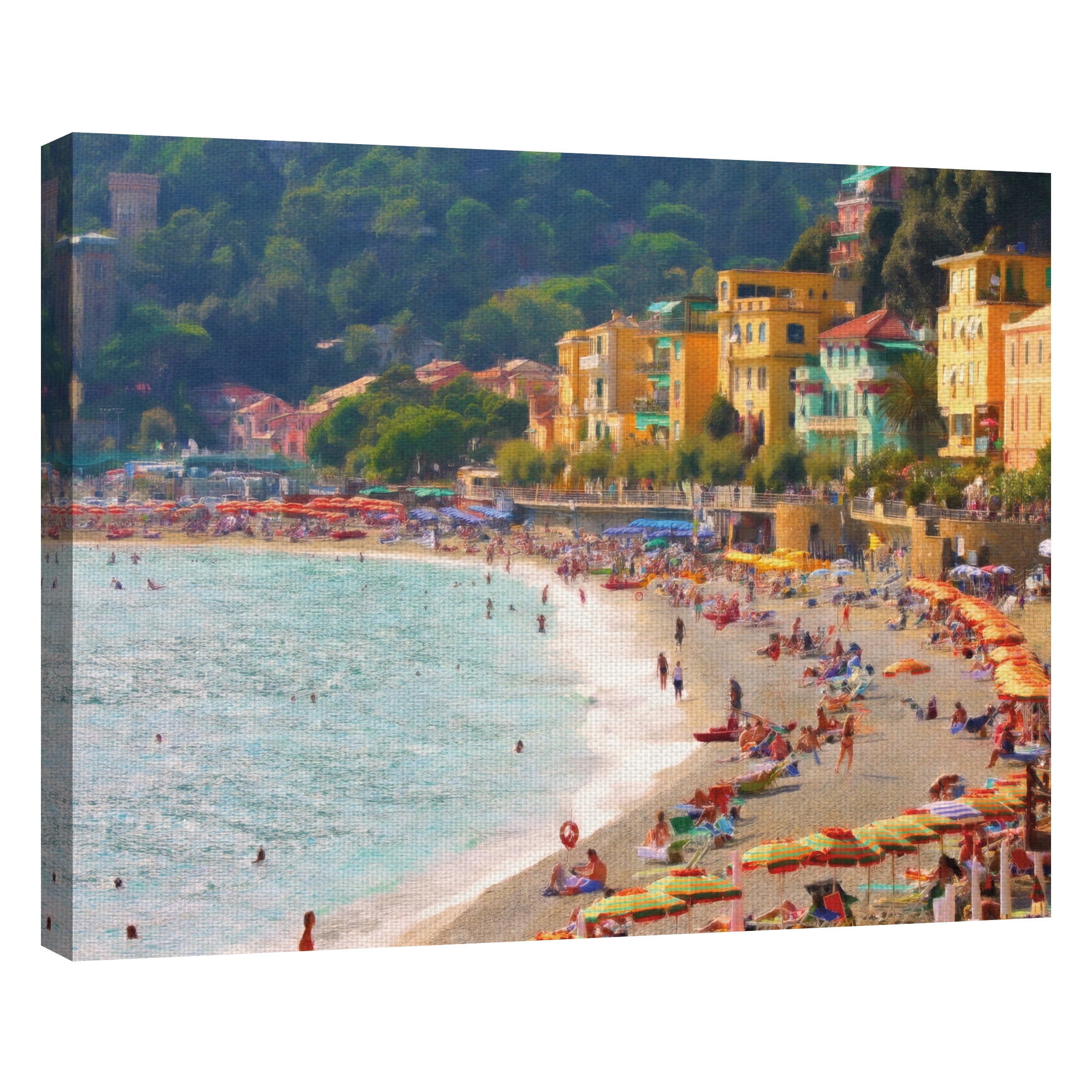 Masterpiece Art Gallery Coastal Italia I Italian Coast By Graffi-tee Studio Canvas Art Print 22" x 28"