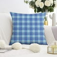 thumbnail image 3 of Blue Checkered Pillow Covers Pillow Cover,Soft Pillow Cas Covers,linen Pillowcases Double-sided Printing for Sofa Couch Outdoor Decor,Decorative Set Of 2,18x18 Inches, 3 of 7