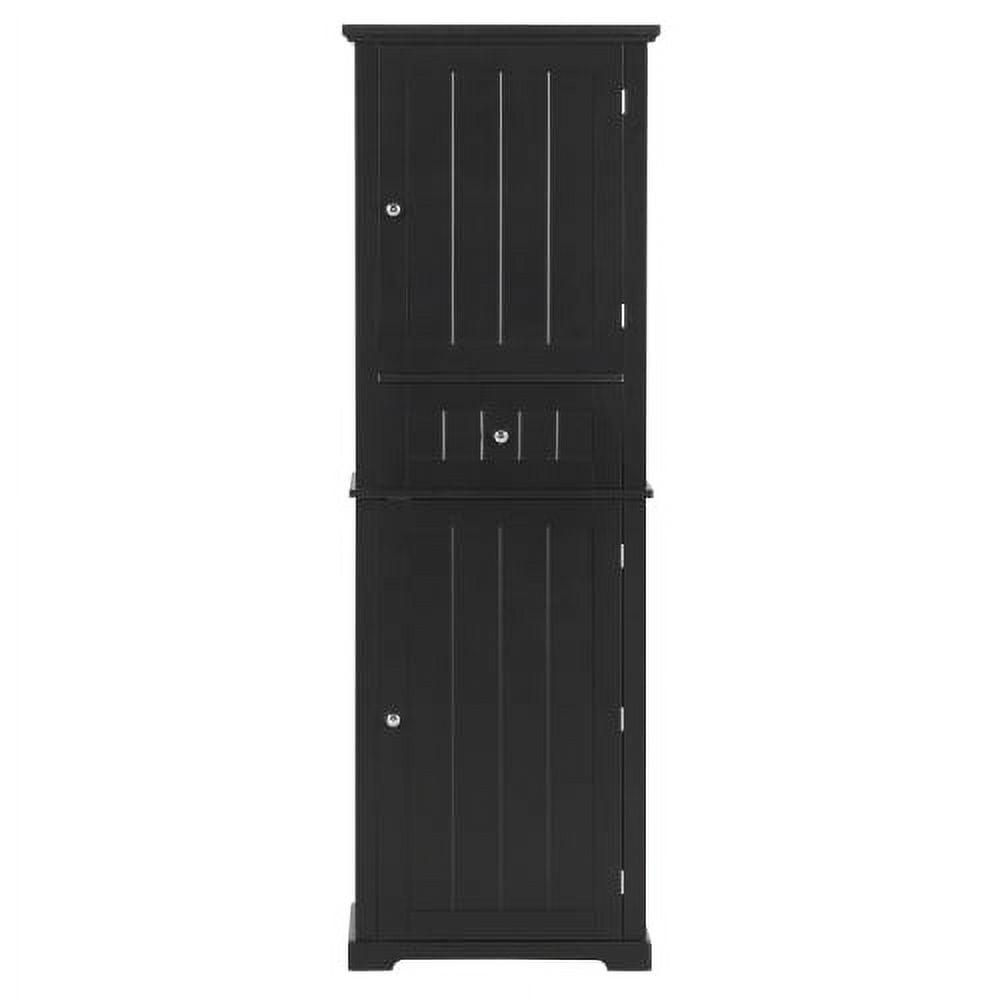 Tall Bathroom Storage Cabinet, 67.3 inch Freestanding Organizers Cabinet with Drawer and Adjustable Shelf for Bathroom, Living Room, Kitchen, Pantry, Black