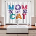 thumbnail image 2 of Ambesonne Cat Kitchen Curtains, Cartoon Mother's Day Concept, 55"x39", Blue Violet and Multicolor, 2 of 3