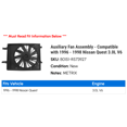 thumbnail image 2 of Auxiliary Fan Assembly - Compatible with 1996 - 1998 Nissan Quest 3.0L V6 1997, 2 of 2