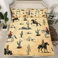 thumbnail image 2 of Castle Fairy Western Cowboy Twin Sheet Sets 3pcs for Adults Female Men,Vintage Aesthetic Twin Fitted Sheet Microfiber,Retro Botanical Cactus Breathable Flat Sheet,Super Cozy Room Decor, 2 of 7