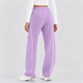 thumbnail image 6 of ClodeEU Wide Leg Baggy Pants for Women,Elastic Waist Drawstring Sweatpants with Pockets Purple,Womens Plus S, 6 of 7
