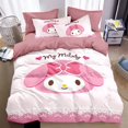 thumbnail image 1 of Sanrios Hello Kitty Melody Pochacco Bedding Set Four Piece Bedding Girl Heart Double Pillowcase Bed Linens Dorm Bedclothes RJ, 1 of 7