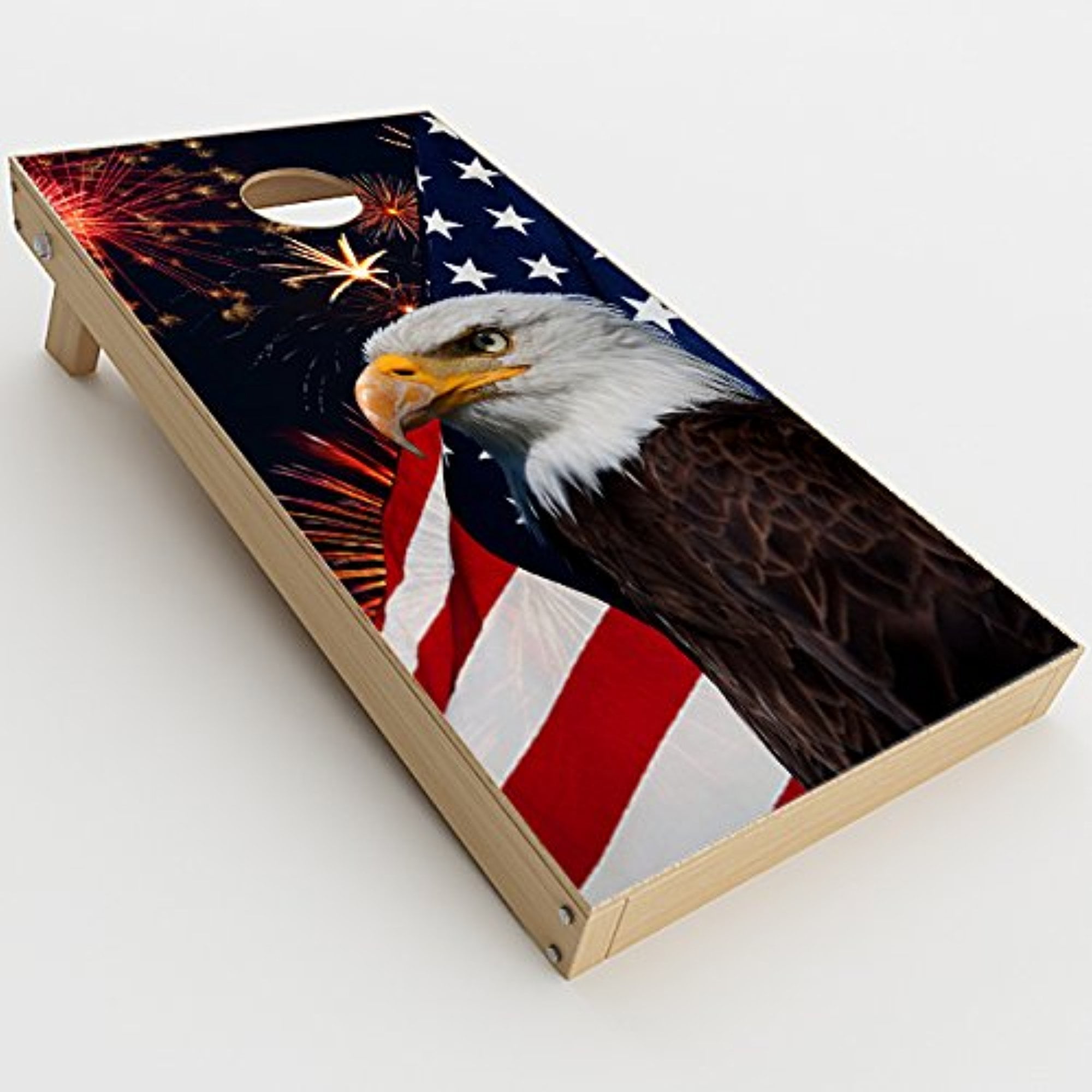 American Flag USA Eagle #2 Cornhole Wrap Set Custom Decals Bag Boards HOT 