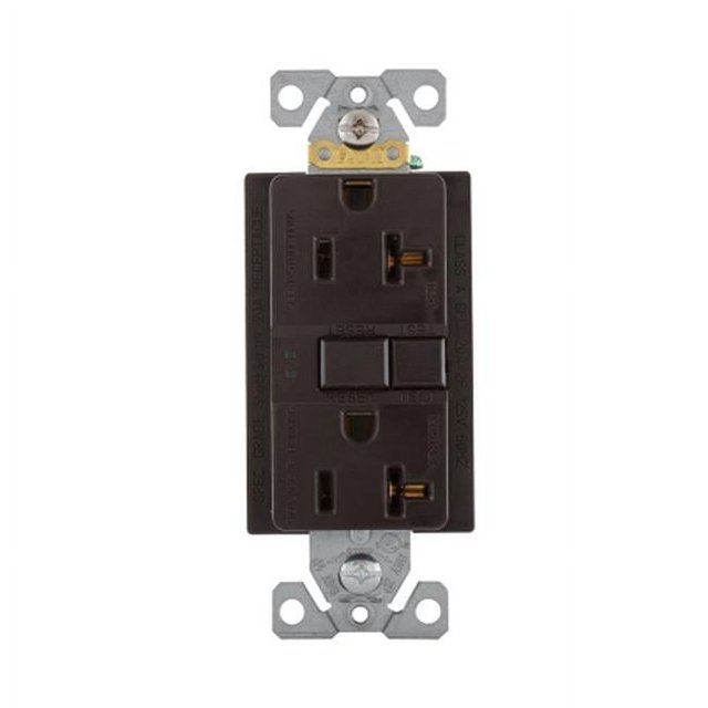 Cooper Wiring SGF20B Self-Test GFCI Receptacle Duplex- Brown