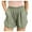 Green, variant on Royisotas Plus Size Womens Shorts Summer Cotton Linen Loose Casual Chino Shorts Ruffle Pocket Elastic Waist Solid Color Shorts