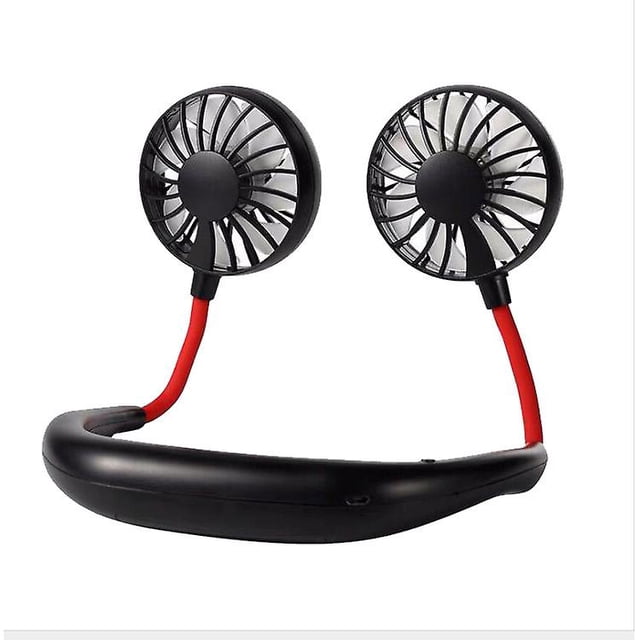 Ventilador de cuello portátil con manos libres, miniventilador de escritorio con ventilador pequeño recargable por USB para verano, interior y exterior Rojo Verde Cocina, Decoración y Otros