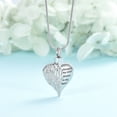 thumbnail image 5 of Heart Crystal Setting Wing Cremation Jewellery Urns For Ashes Keepsake Necklace Always on my mind forever in my heart, 5 of 6
