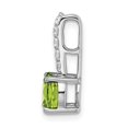 thumbnail image 2 of Diamond2Deal 14K White Gold Round Peridot and Diamond Pendant for Women (L- 0.69 inch, W- 0.28 inch), 2 of 6