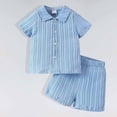 thumbnail image 5 of KDFJPTH Outfit Sets for Toddler Graduation Boys Casual Short Sleeve Shirt Shorts Two Piece Play Kids Clothing Sets, 5 of 5
