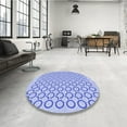 thumbnail image 4 of Ahgly Company Machine Washable Indoor Square Transitional Heavenly Blue Area Rugs, 3' Square, 4 of 7