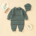 thumbnail image 5 of Otqutp Toddler Fashion Bodysuits Baby Knit Romper Cotton Long Sleeve Boy Girl Sweater Clothes Baby Jumpsuit 1 Piece with Cute Hat Set Elastic Waist 2PCS Fall Winter Clothes, 5 of 9