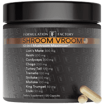 Formulation Factory Shroom Vroom Mushroom Supplement, 10-in-1 Mushroom Maximizer with Lion’s Mane & Reishi, 120 Capsules, 2-Month Supply