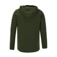thumbnail image 3 of ZCFZJW Mens Hoodies Tops Trendy Fall Ruched Long Sleeve Casual Solid Color Drawstring Hooded Pullover Sweatshirts Trendy Warm Outerwear Shirts Green S, 3 of 5