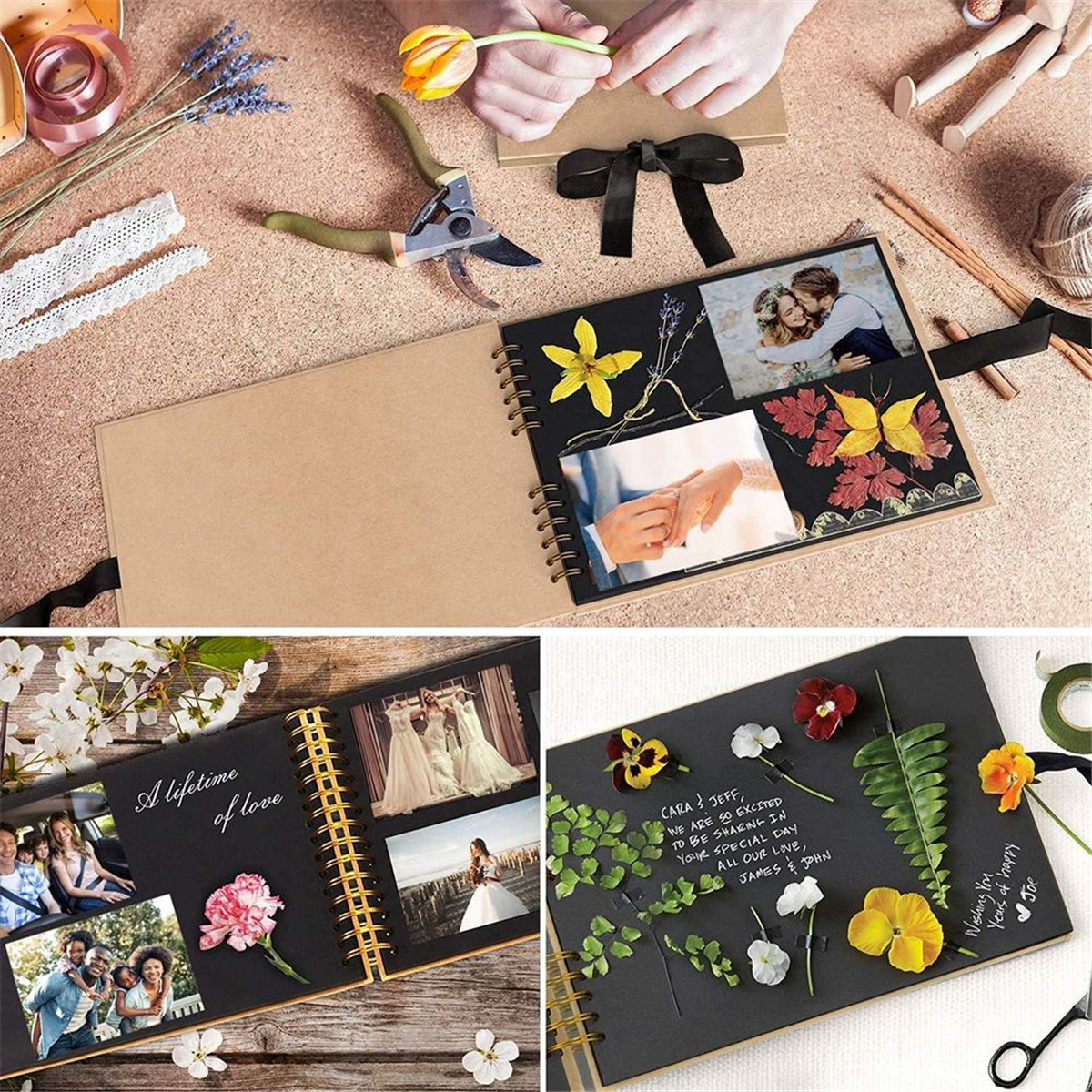 DIY Scrapbook Album, 11.4 X 8.5Inch 80 Pages Photo Album Scrapbook Thick DIY Scrap Book for Graduation Gift, White
