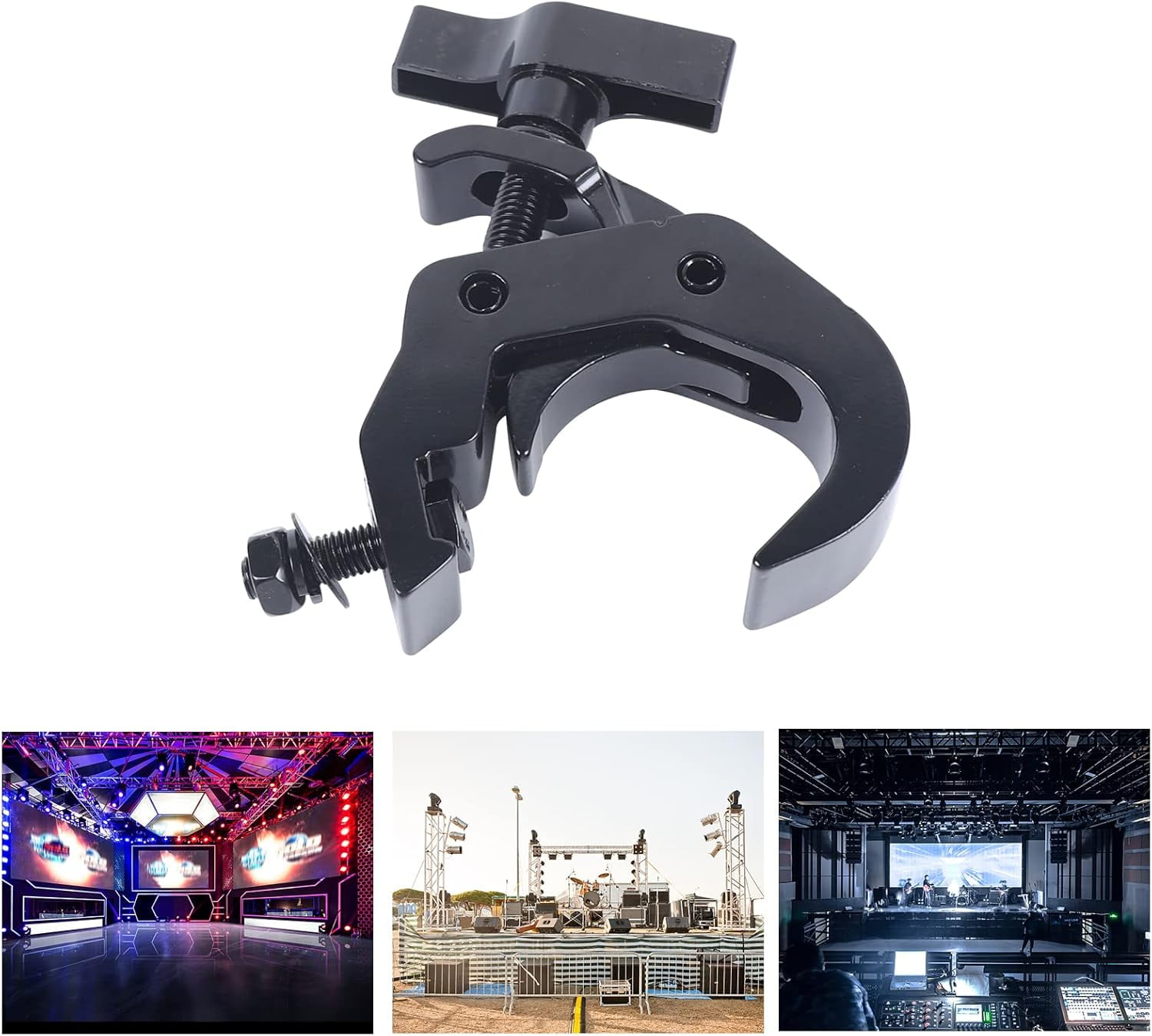 Miumaeov 8 Pack Stage Lighting Clamps,Heavy Duty DJ Light Truss Fits 40-52MM Load 330lb,Aluminum Alloy Premium Pro Truss Clamp