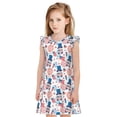 thumbnail image 1 of Fotbe American Gnomes Vestido de Dormir para Niñas de 3 a 10 Años, Mangas Cortas, Estilo Princesa, Pijama Camisón con Mangas Voladas-Large, 1 of 6