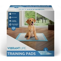 Vibrant Life Training Pads – Super Absorbent, Leak Proof, & Fast Dry Dog and Puppy Pee Pads – L 22 in x 22 in, 100 Count