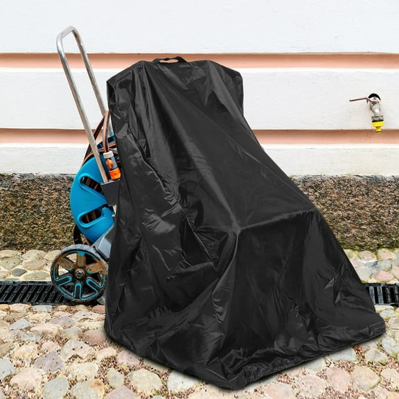 Beaupretty Heavy Duty Black Hose Reel Cart Cover Outdoor Protective Guard with Drawstring