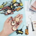 thumbnail image 3 of DIY 20 Pcs Musical Instrument Keychains 10 Styles Silicone Music Instrument Pendants Music Guitar Violin Piano Charms with Metal Key Rings for Music Party Favors Gifts Backpack Decor DIY, 3 of 6