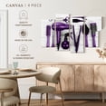 thumbnail image 4 of Elephant Stock Purple Hair Salon Tools Wall Art - Horizontal Multi Panel Canvas - Living Room Wall Decor - Fashion And Beauty Multi Panel - Gray And Purple Decor - 30" x 18", 4 of 4