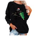 thumbnail image 2 of Pntutb Tops de mujer Impreso Media cremallera Fuzzy Fleece Neck Sudadera de manga larga Pullover tops Blusa Navidad Casual Suéter Camisas Tee Blusa Pntutb Pntutb-7127, 2 of 5
