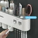 thumbnail image 4 of Soporte para cepillo de dientes montado en la pared con dispensador automático doble de pasta de dientes, 2/3 tazas (gris, 2 dispensadores de pasta de dientes, 2 tazas), 4 of 5