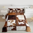 thumbnail image 3 of Homewish Country Farm Cowhide Bedding Comforter Set,Rustic Farmhouse Cabin Twin Comforter Sets,Patchwork Cow Hide Bedding Set For Men Women,Ultra Soft Home Decor Reversible,2-Piece, 3 of 9