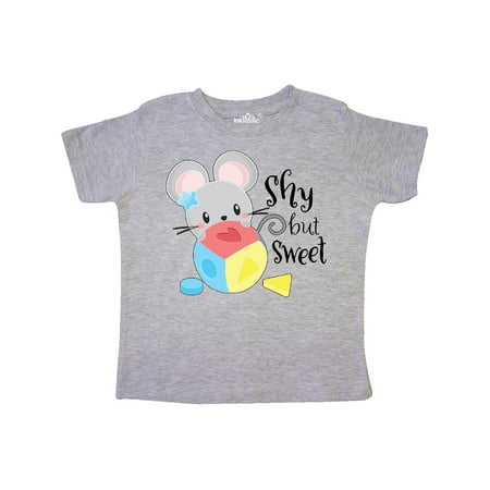 

Inktastic Shy but Sweet Cute Mouse with Toy Block Gift Toddler Boy or Toddler Girl T-Shirt