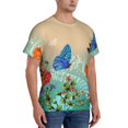 thumbnail image 5 of Rocae Colorful Plants And Insects for Men's Moisture-Wicking Crew Tee - T-Shirt for Sports, Outdoor Activities, and Casual WearSmall, 5 of 9
