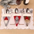 thumbnail image 2 of Decoración navideña de la vajilla de soporte de plata gnome, cucharas, bolsas y fundas de vajilla, 2 of 5