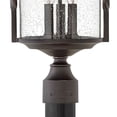 thumbnail image 4 of 3 Light Large Outdoor Post Top or Pier Mount Lantern in Rustic Style 12 inches Wide By 23.75 inches High-Olde Black Finish-Clear Seedy Glass Color, 4 of 7