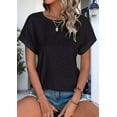 thumbnail image 3 of Womens Short Sleeve Tops Black XXL, 3 of 6