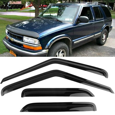 Jimmy Windshield - Fits 95-05 GMC S15 Jimmy Chevy S10 Blazer Acrylic Window Visors 4Pc Set