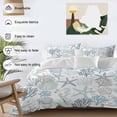 thumbnail image 4 of Aqua Teal Coastal Bedding 3 Piece Duvet Cover Set Queen Size, Summer Beach Starfish Coral Nautical Soft Microfiber Comforter Cover with Zipper Closure & Pillowcases, FadeResistant Quilt Cover, 4 of 9