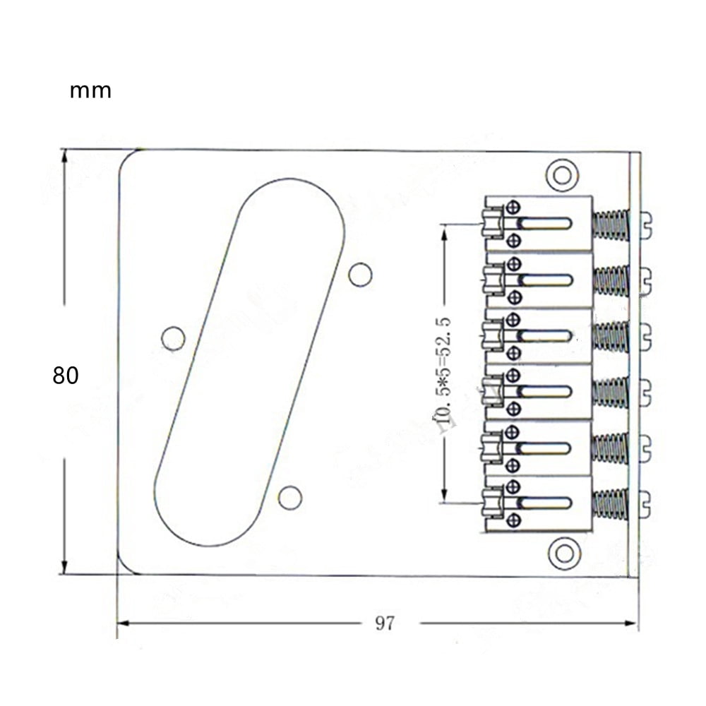 NATEFEMIN Replacement Bridge for Fender Tele Telecaster Guitar, Six Saddle Design, 52.5mm Hole Distance, Includes Wrenches and Screws