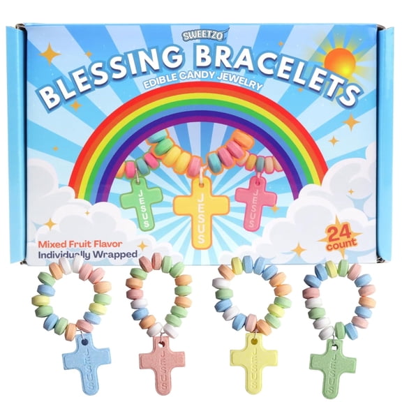Blessing Candy Bracelets, Sunday School Treats, 24 Count, 10.16 Ounce Box