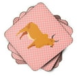 thumbnail image 2 of Carolines Treasures BB7825FC Zebu Indicine Cow Pink Check Foam Coaster, Set of 4, 2 of 3